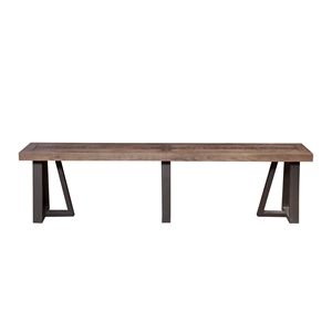 alpine furniture prairie wood dining bench in natural-black