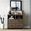 Alpine Furniture Sydney 4 Drawer Wood Bedroom Media Chest in Weathered Gray