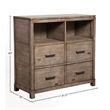 Alpine Furniture Sydney 4 Drawer Wood Bedroom Media Chest in Weathered Gray