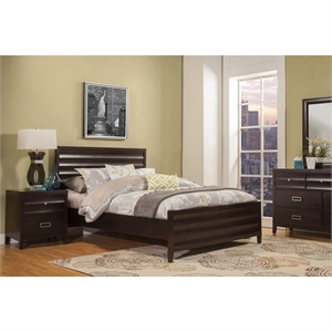 Alpine Furniture Legacy Queen Wood Panel Bed in Black Cherry
