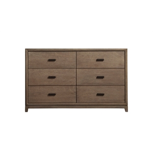 alpine furniture camilla 6 drawer wood dresser in antique gray