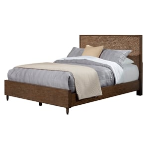 alpine furniture brown pearl queen panel bed in brown bronze