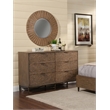 Alpine Furniture Brown Pearl Wood Mirror in Brown Bronze