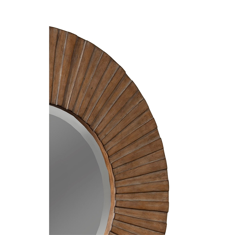 Alpine Furniture Brown Pearl Wood Mirror in Brown Bronze