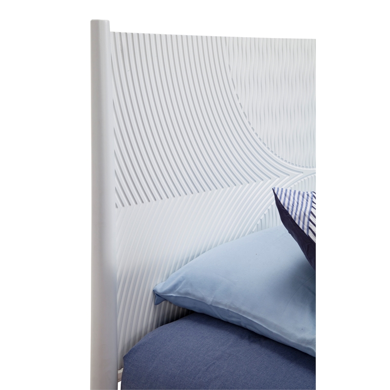 Alpine Furniture Tranquility Full Wood Panel Bed in White