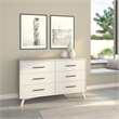 Alpine Furniture Tranquility 6 Dawer Wood Dresser in White