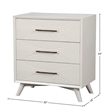 Alpine Furniture Tranquility 3 Drawer Small Wood Chest in White