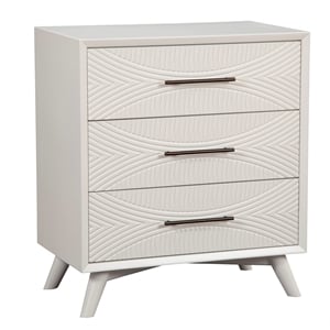 alpine furniture tranquility 3 drawer small wood chest in white