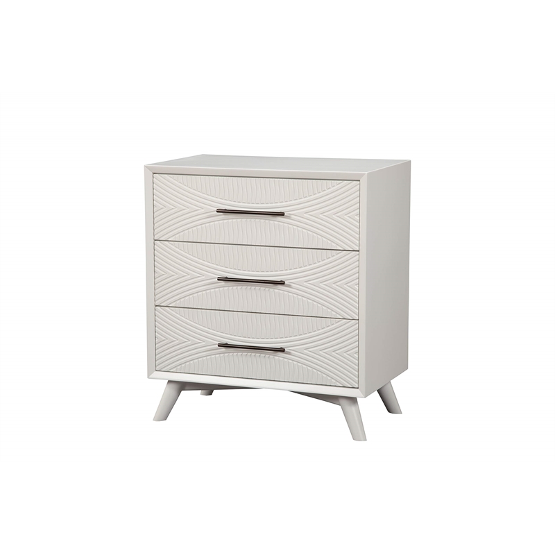 Alpine Furniture Tranquility 3 Drawer Small Wood Chest in White