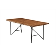 Alpine Furniture Live Edge Solid Wood Dining Table in Light Walnut (Brown)