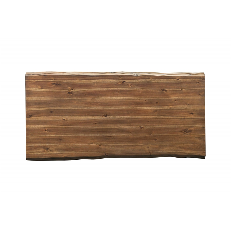 Alpine Furniture Live Edge Solid Wood Dining Table in Light Walnut (Brown)