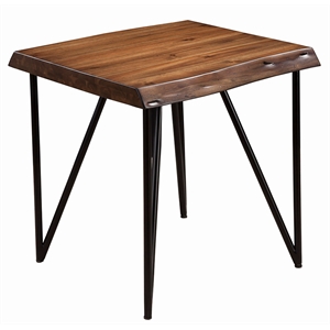 alpine furniture live edge wood end-lamp table in light walnut (brown)