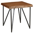 Alpine Furniture Live Edge Wood End-Lamp Table in Light Walnut (Brown)