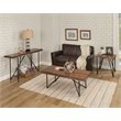 Alpine Furniture Live Edge Wood Sofa-Console Table in Light Walnut (Brown)