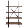 Alpine Furniture Live Edge Wood 4 Shelf Bookshelf in Light Walnut (Brown)