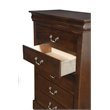 Alpine Furniture West Haven 5 Drawer Tall Boy Wood Chest in Cappuccino