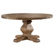 Alpine Furniture Kensington Round Pine Wood Dining Table in Reclaimed Natural