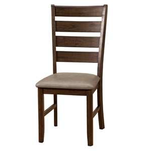 Alpine Furniture Emery Set of 2 Wood Dining Side Chairs in Walnut (Brown)