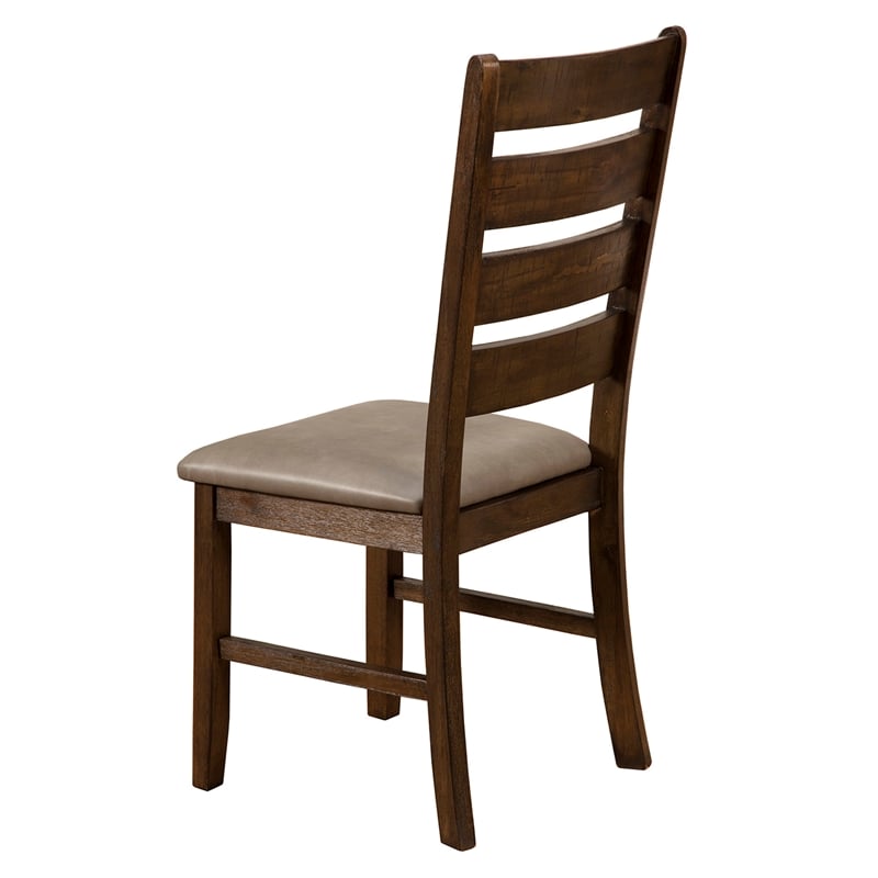 Alpine Furniture Emery Set of 2 Wood Dining Side Chairs in Walnut (Brown)