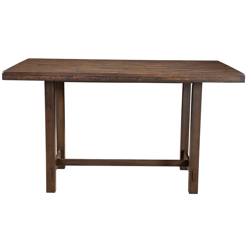 Alpine Furniture Emery Pub Height Wood Dining Table in Walnut (Brown)
