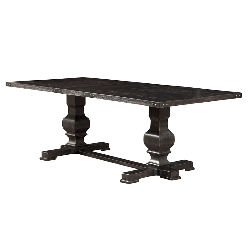 Alpine Furniture Manchester Wood Dining Table in Vintage Black