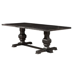 Alpine Furniture Manchester Wood Dining Table in Vintage Black