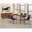 Alpine Furniture Live Edge Set of 2 Wood Side Dining Chairs in Dark Brown