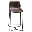 Alpine Furniture Live Edge Set of 2 Dining Metal Leg Pub Chairs in Dark Brown