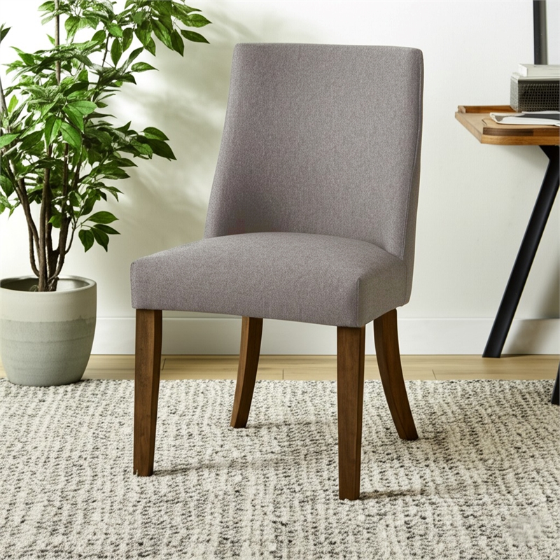 Alpine Furniture Kensington Set of 2 Parson Dining Chairs in Dark Grey