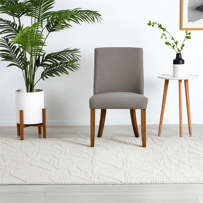 Alpine Furniture Kensington Set of 2 Parson Dining Chairs in Dark Grey