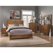 Alpine Furniture Flynn Mid Century Modern Full Size Panel Bed in Acorn Brown