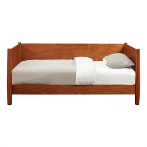Alpine Furniture Flynn Mid Century Modern Twin Size Day Bed in Acorn Brown
