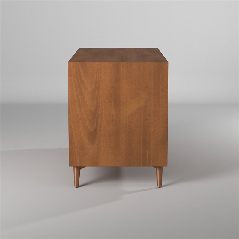 Alpine Furniture Flynn Mid Century Modern Wood 7 Drawer Dresser in Acorn (Brown)