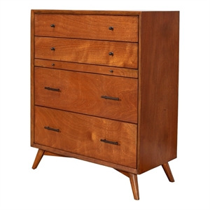 alpine furniture flynn mid century multi-function chest in acorn (brown)