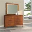 Alpine Furniture Flynn Mid Century Modern Mirror in Acorn Brown