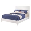 Alpine Furniture Flynn Mid Century Modern Full Size Wood Panel Bed in White