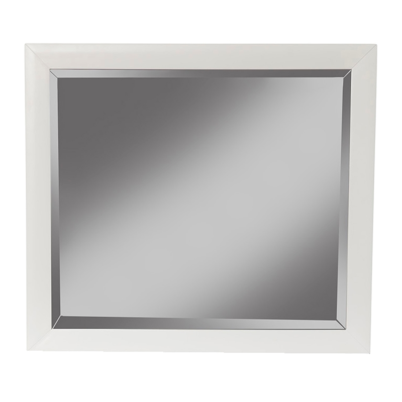 Alpine Furniture Flynn Mid Century Modern Mirror in White | Cymax Business