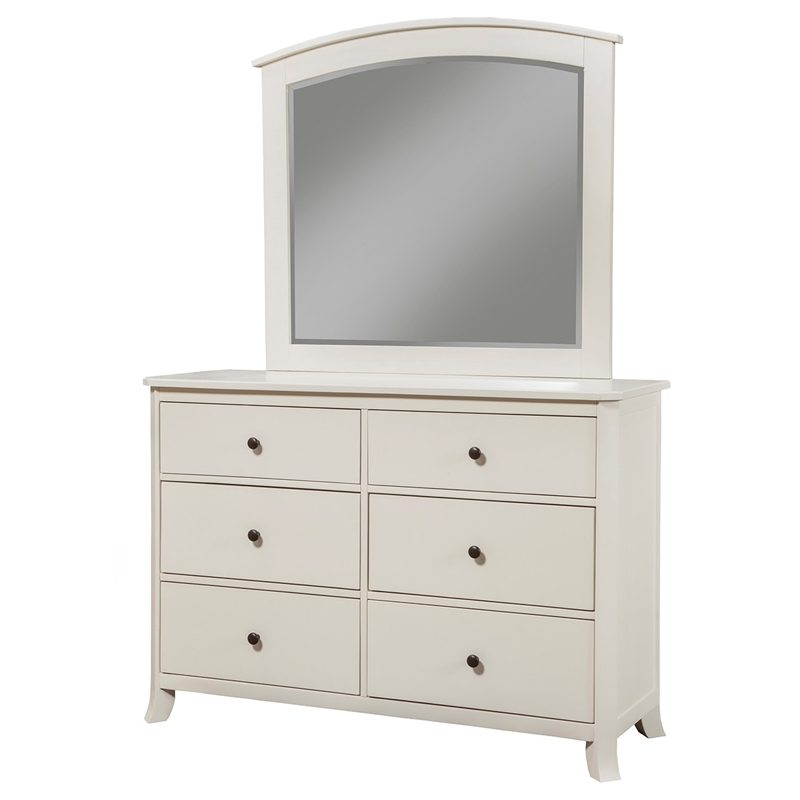 Alpine Furniture Baker 6 Drawer Wood Dresser in White Cymax Business