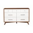 Alpine Furniture Flynn 7 Drawer Two Tone Wood Dresser in Acorn-White