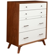 Alpine Furniture Flynn Mid Century Multi-function Wood Chest in Acorn-White
