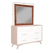 Alpine Furniture Flynn Mid Century Wood Mirror in Acorn (Brown)