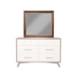 Alpine Furniture Flynn Mid Century Wood Mirror in Acorn (Brown)