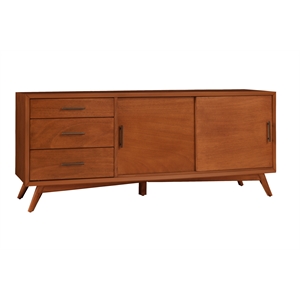 alpine furniture flynn large wood tv console in acorn brown