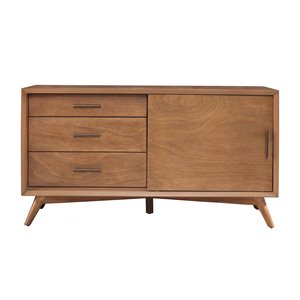 alpine furniture flynn small wood tv console in acorn brown