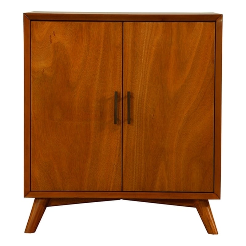 Alpine Furniture Flynn Small Wood Bar Cabinet in Acorn Brown