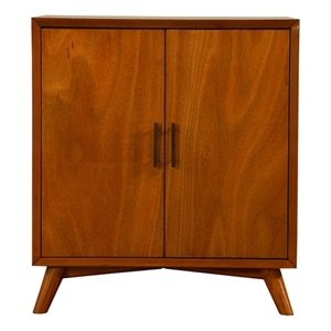 Alpine Furniture Flynn Small Wood Bar Cabinet in Acorn Brown
