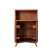 Alpine Furniture Flynn Large Wood Bar Cabinet with Drop Down Tray in Acorn Brown
