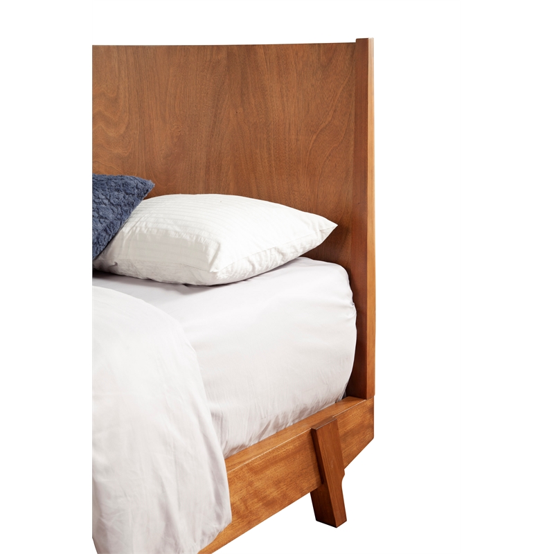 Alpine Furniture Dakota Queen Wood Platform Bed in Acorn (Brown)