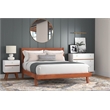 Alpine Furniture Dakota Full Wood Platform Bed in Acorn (Brown)