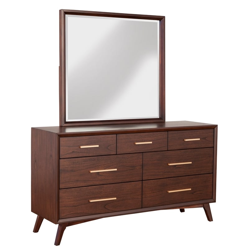 Alpine Furniture Gramercy 7 Drawer Wood Dresser in Walnut (Brown)
